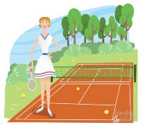Frau auf Tennisplatz